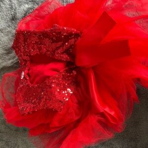 Red sequin tutu dress size 6-9M girls with an open back